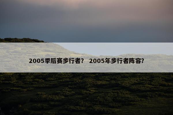 2005季后赛步行者？ 2005年步行者阵容？