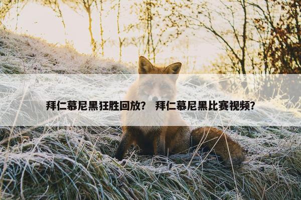 拜仁慕尼黑狂胜回放？ 拜仁慕尼黑比赛视频？