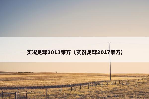 实况足球2013莱万（实况足球2017莱万）