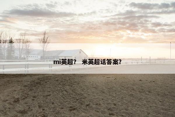 mi英超？ 米英超话答案？