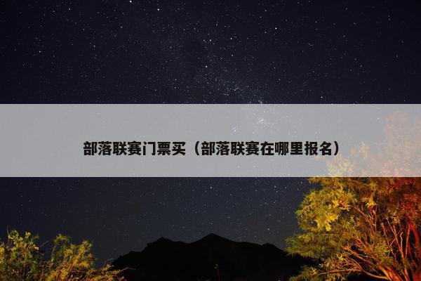 部落联赛门票买（部落联赛在哪里报名）