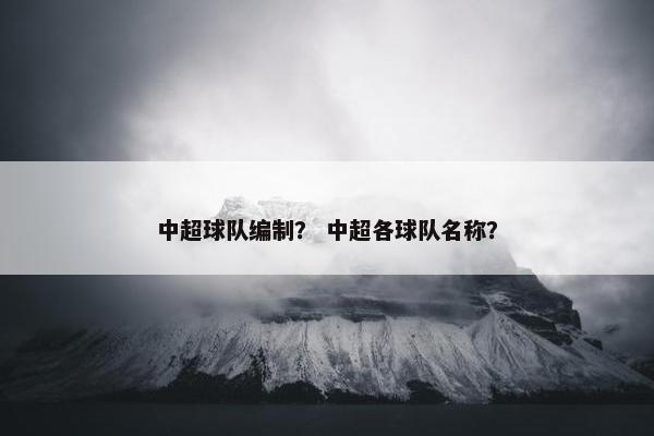 中超球队编制？ 中超各球队名称？