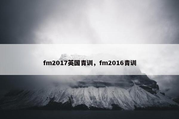 fm2017英国青训，fm2016青训
