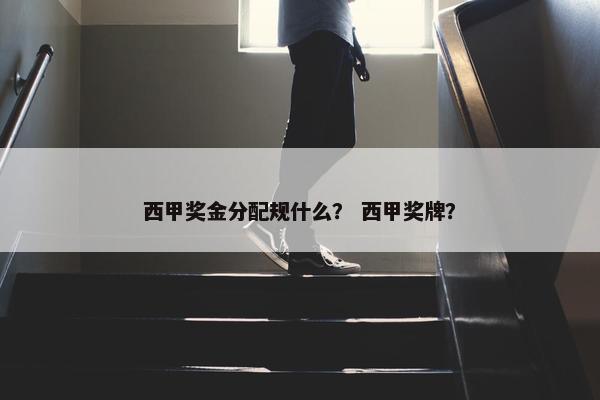 西甲奖金分配规什么？ 西甲奖牌？