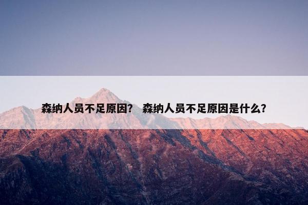 森纳人员不足原因？ 森纳人员不足原因是什么？