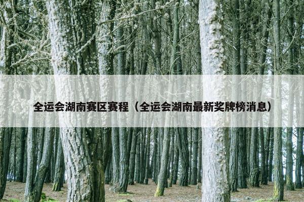 全运会湖南赛区赛程（全运会湖南最新奖牌榜消息）