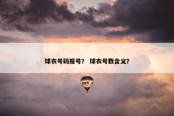 球衣号码报号？ 球衣号数含义？