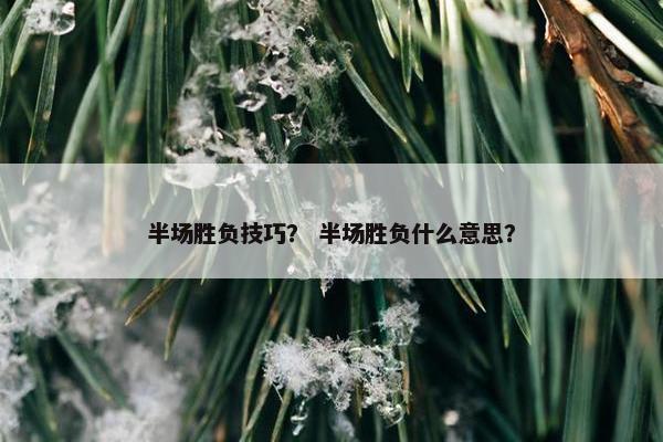 半场胜负技巧？ 半场胜负什么意思？