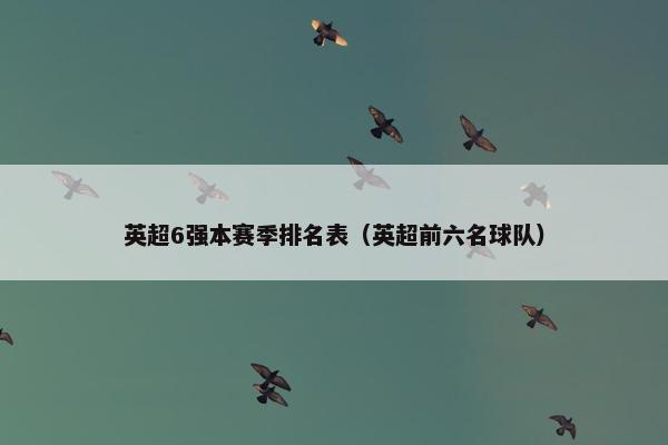 英超6强本赛季排名表（英超前六名球队）