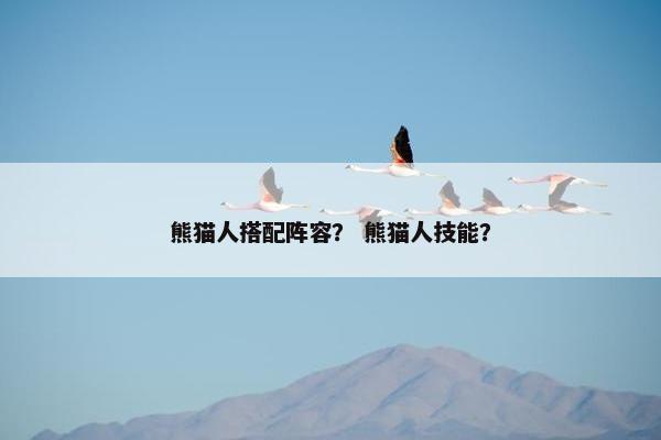 熊猫人搭配阵容？ 熊猫人技能？