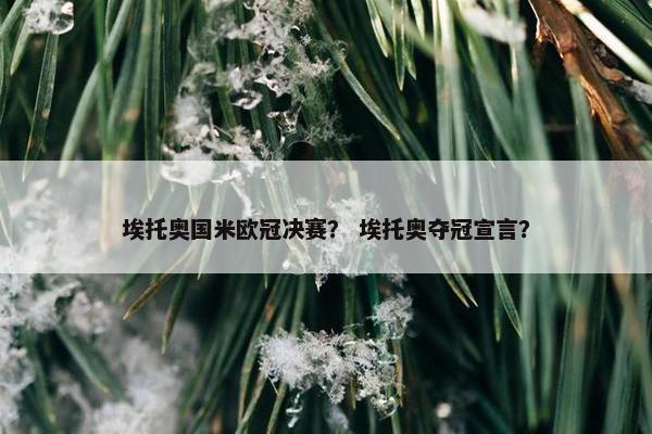 埃托奥国米欧冠决赛？ 埃托奥夺冠宣言？