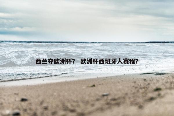 西兰夺欧洲杯？ 欧洲杯西班牙人赛程？