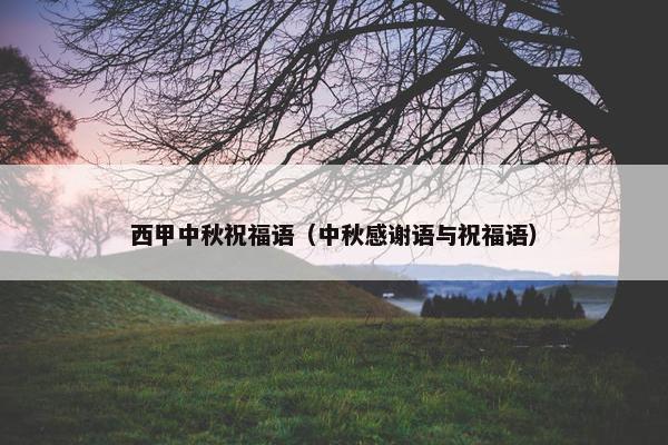 西甲中秋祝福语（中秋感谢语与祝福语）