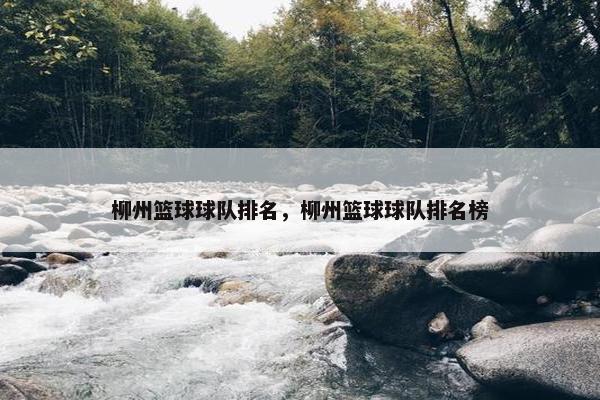 柳州篮球球队排名，柳州篮球球队排名榜