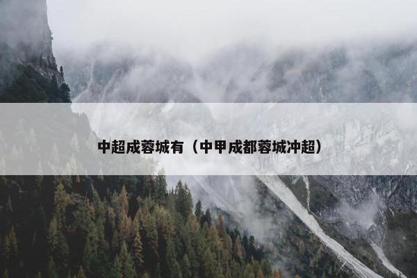 中超成蓉城有（中甲成都蓉城冲超）