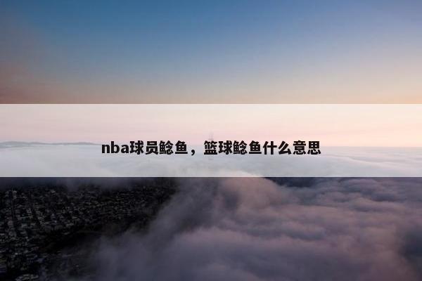 nba球员鲶鱼，篮球鲶鱼什么意思
