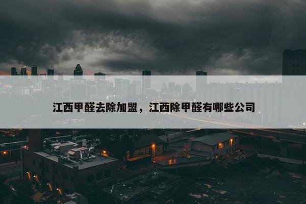 江西甲醛去除加盟，江西除甲醛有哪些公司