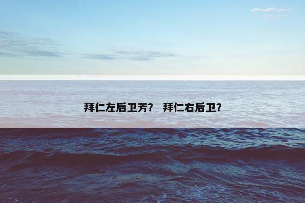 拜仁左后卫芳？ 拜仁右后卫？
