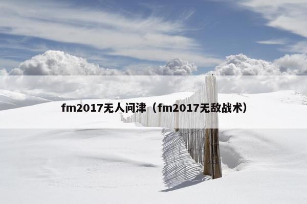 fm2017无人问津（fm2017无敌战术）