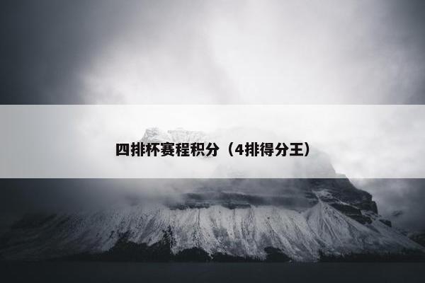 四排杯赛程积分（4排得分王）