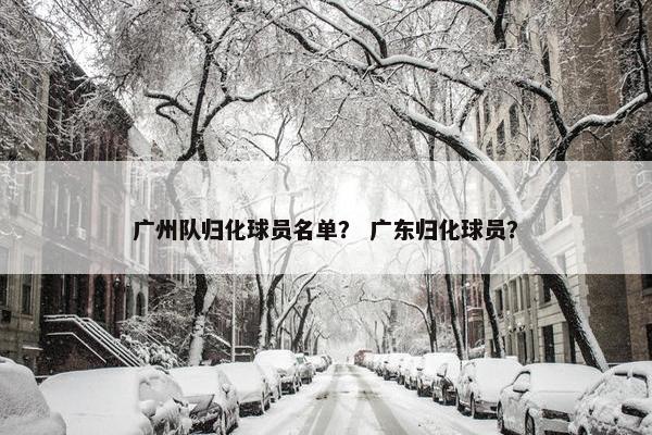 广州队归化球员名单？ 广东归化球员？