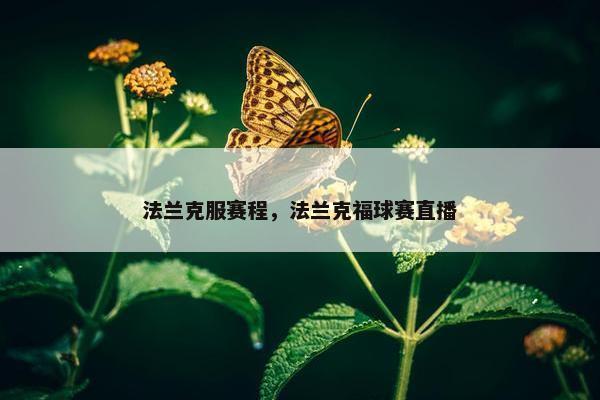 法兰克服赛程，法兰克福球赛直播