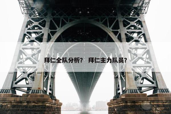 拜仁全队分析？ 拜仁主力队员？