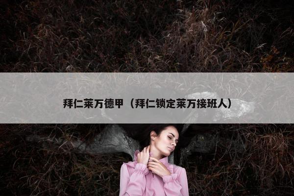 拜仁莱万德甲（拜仁锁定莱万接班人）