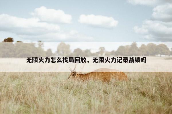 无限火力怎么找局回放，无限火力记录战绩吗