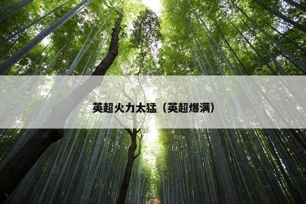 英超火力太猛（英超爆满）