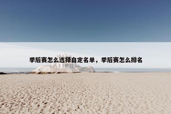 季后赛怎么选择自定名单，季后赛怎么排名