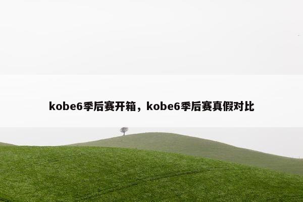 kobe6季后赛开箱，kobe6季后赛真假对比