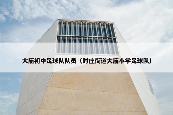 大庙初中足球队队员（时庄街道大庙小学足球队）
