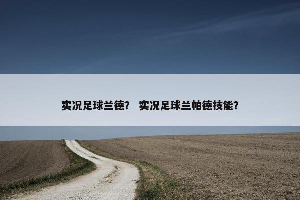 实况足球兰德？ 实况足球兰帕德技能？