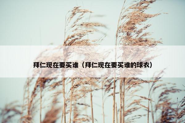 拜仁现在要买谁（拜仁现在要买谁的球衣）