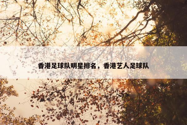 香港足球队明星排名，香港艺人足球队