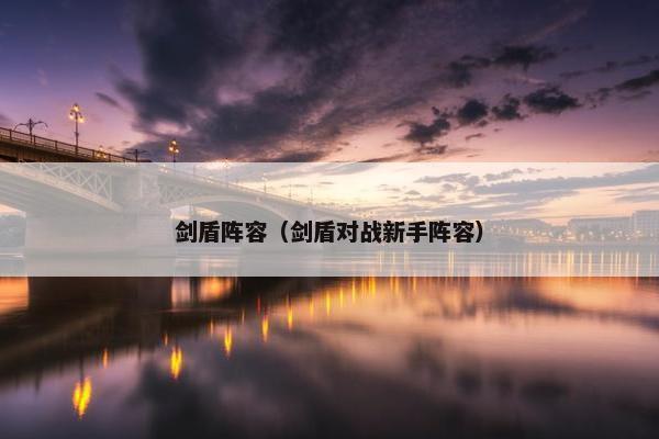 剑盾阵容（剑盾对战新手阵容）