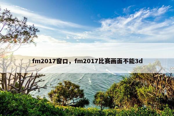 fm2017窗口，fm2017比赛画面不能3d
