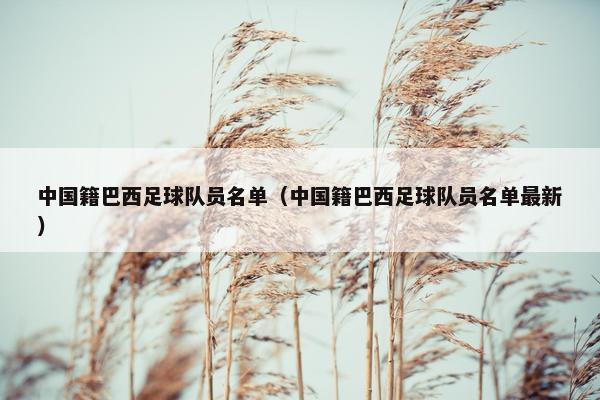 中国籍巴西足球队员名单（中国籍巴西足球队员名单最新）