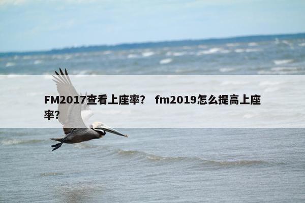 FM2017查看上座率？ fm2019怎么提高上座率？