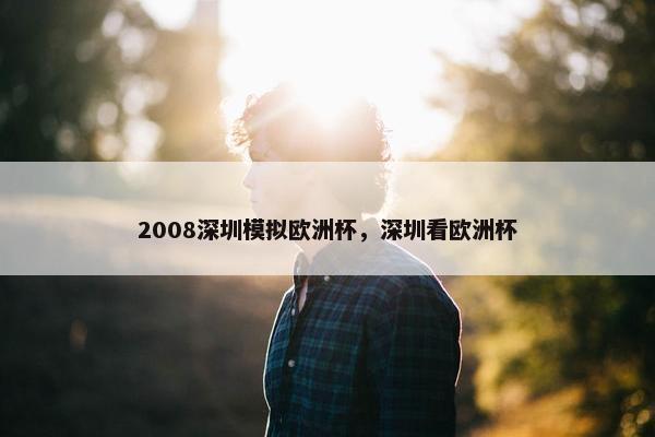 2008深圳模拟欧洲杯，深圳看欧洲杯