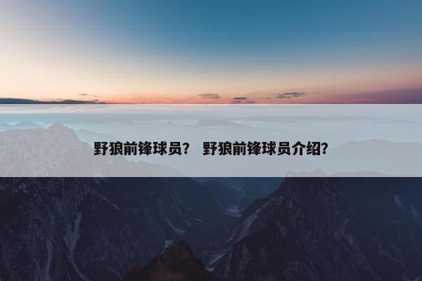 野狼前锋球员？ 野狼前锋球员介绍？