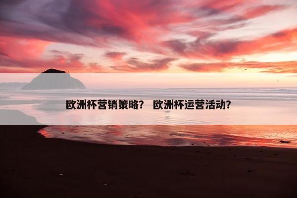 欧洲杯营销策略？ 欧洲杯运营活动？