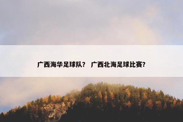 广西海华足球队？ 广西北海足球比赛？