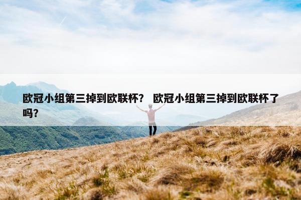 欧冠小组第三掉到欧联杯？ 欧冠小组第三掉到欧联杯了吗？