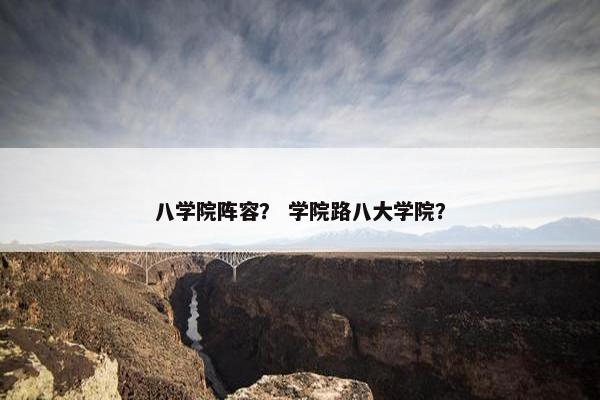 八学院阵容？ 学院路八大学院？