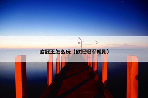 欧冠王怎么玩（欧冠冠军规则）