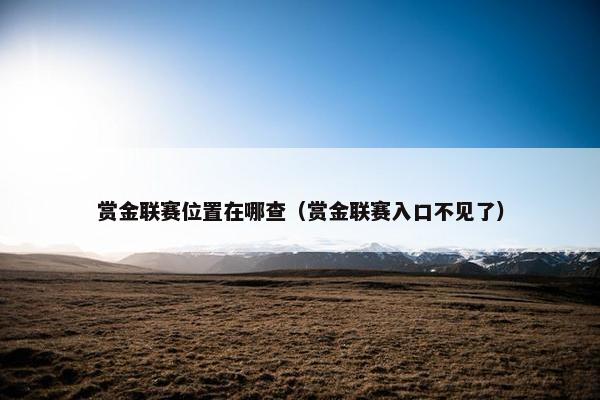 赏金联赛位置在哪查（赏金联赛入口不见了）