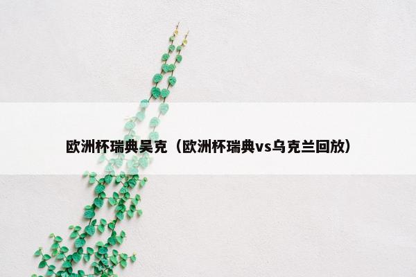 欧洲杯瑞典吴克（欧洲杯瑞典vs乌克兰回放）