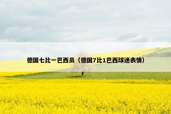 德国七比一巴西员（德国7比1巴西球迷表情）